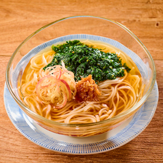 さっぱり梅とモロヘイのねばとろ素麺