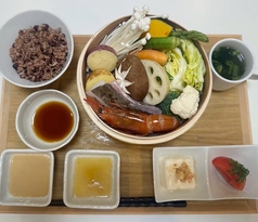 ランチセット(せいろ蒸し、発酵玄米、スープ、小鉢付き)