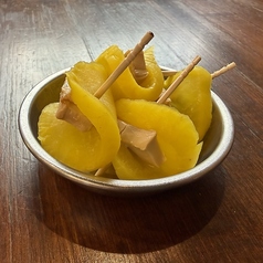 たくあんと酒粕クリームチーズ