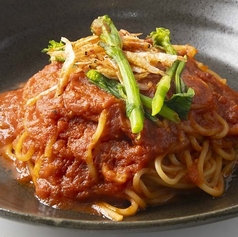 桜エビと菜の花のトマトパスタ