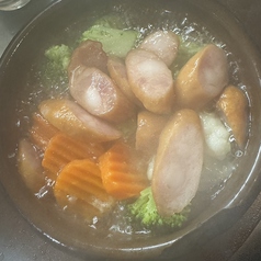 サルシッチャと野菜のアヒージョ