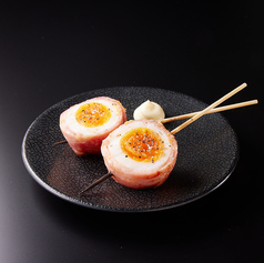 【豚バラ野菜巻】半熟ベーコンエッグ巻