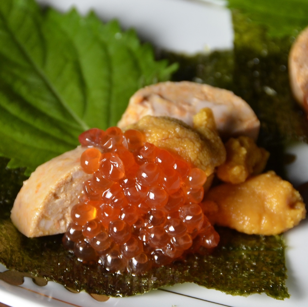 海苔で包む贅沢盛り♪痛風巻き