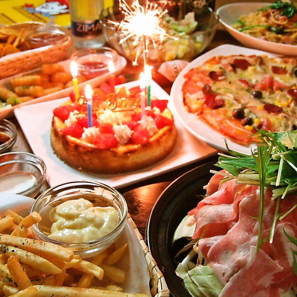 【自家製バースデーチーズケーキ付コース★】2H飲放付2980円♪