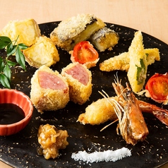 一口カツの盛り合わせ 竹（野菜3魚1肉1）