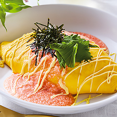 明太とろろオムライス