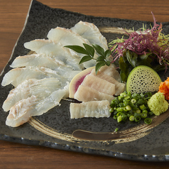 『山口』カワハギ姿造り　肝醤油で