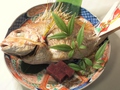 料理メニュー写真 鯛の焼物　祝飾り