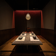 大人気のゆったりくつろげる掘りごたつ完全個室