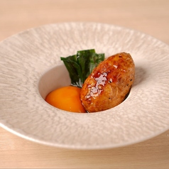 粗挽き鶏つくねの黄身ダレ