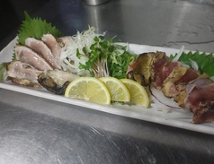 薩摩親鳥ももたたきと薩摩知覧鶏むねたたき盛り合わせ