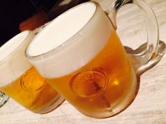 オシャレなジョッキでくいっと！生ビール480円（税抜）