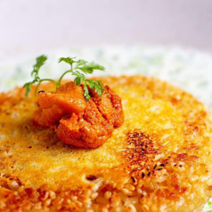 焼きウニのリゾットの写真