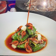 青唐辛子と川海老の香り炒め