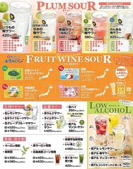 定番サワー、果実酒、お茶割りその他いろいろ！