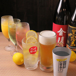 3名様からOKの単品飲み放題は2090円(税込)！！生ビール含む50種類以上のドリンクをご用意！