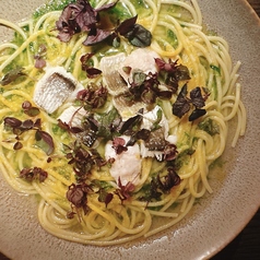 ハモと生青海苔と唐墨のスープパスタ