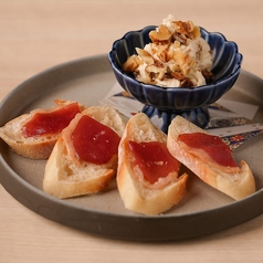 合鴨生ハムと酒粕クリームチーズ