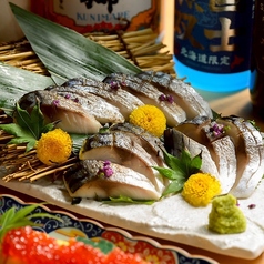 炙りトロ〆鯖一枚刺し
