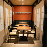 宴会・接待にぴったりの完全個室