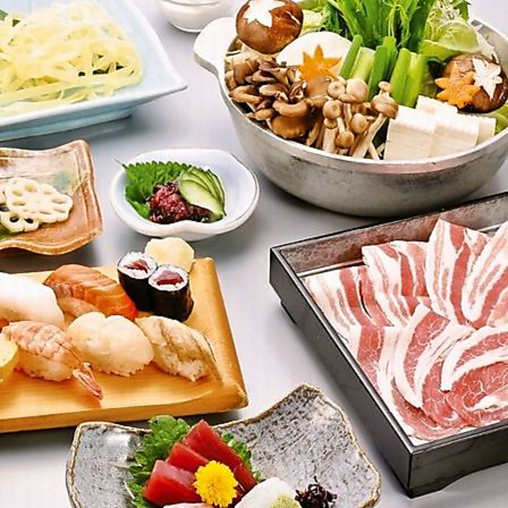 【飲放付】握り寿司食べ放題＋豚しゃぶ鍋コース5000円★他にも各種鍋あります♪ご相談下さい！