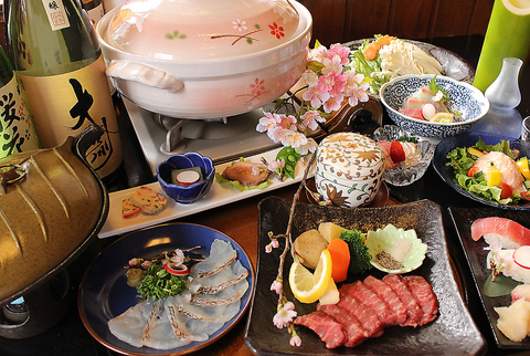 和モダンの半個室空間でごゆっくり♪四季折々の旬の食材を生かした絶品料理をご用意！