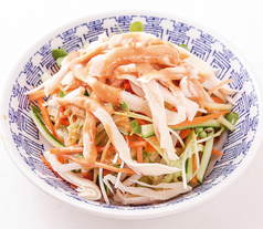 さき蒸し鶏と千切り野菜の麻婆醤油ダレ