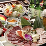 ■豚肉4品&おかず8品&チジミ&サラダ&ライス&バニラ2380円→1980円　■牛肉5品他　3280円→3080円