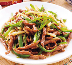 牛肉のピーマン炒め