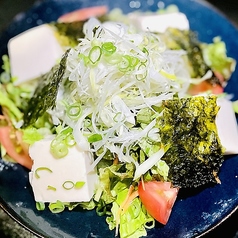 豆冨と磯のりの和風サラダ
