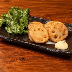 れんこん挟み鶏つくね揚げ