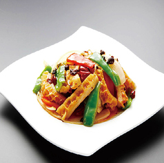 牛モツの黒豆麻辣炒め