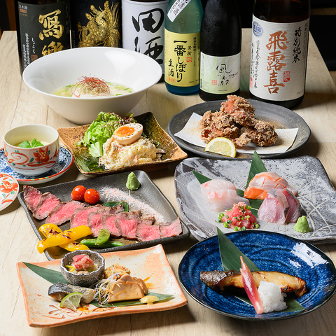 高崎駅近く。上州和牛や蟹味噌茶碗蒸しを厳選日本酒と共に。個室有、貸切36名様まで◎