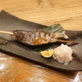 料理メニュー写真&nbsp;芸北あまごの原始焼　鬼おろしすだち添え