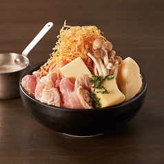 大山鶏とキノコのクリームもんじゃ