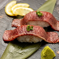 当店自慢の「肉寿司」をご用意しております。