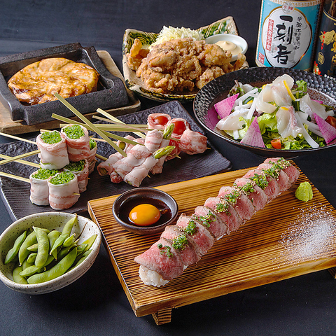 【日～木限定】肉寿司/黒豚餃子☆2H飲放付4500円⇒3500円(税抜)