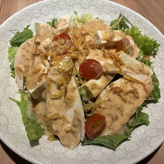 蒸し鶏とお豆富のサラダ