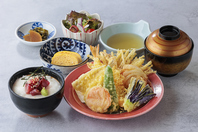 まぐろ山かけご飯と揚げたてごちそう天麩羅極上晩酌定食