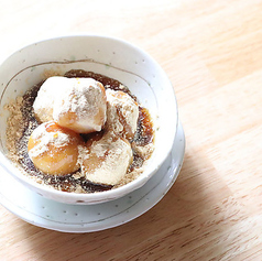 白玉ときな粉の黒蜜がけ