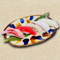 料理メニュー写真 【地物】5貫寿司盛り合わせ