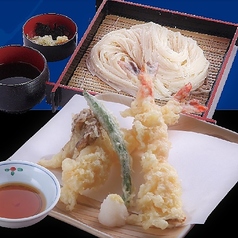 海老天ざるうどん