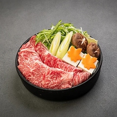 国産和牛サーロインの牛鍋すき焼き