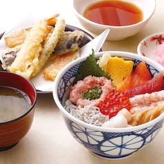 【定食】　上海鮮丼定食　味噌汁・天ぷら盛り合わせ付き