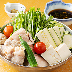 【単品】九州産夏野菜と糸島どり水炊き~梅ぽんず~