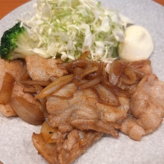国産豚バラ肉の生姜焼きランチ