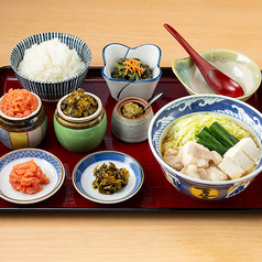 朝の博多もつ汁定食