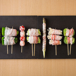 糸島産豚バラ肉で巻く野菜巻き串はぜひ一度食べてほしい！お肉と野菜のベストマッチ！