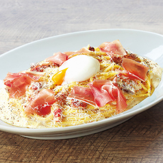 生ハムのカルボナーラスパゲッティ