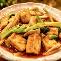 揚げ豆腐辛子炒め